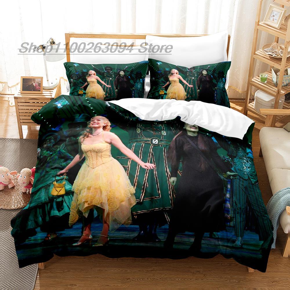 Wicked Musical Broadway Drama Beding Set Single Twin Ful Quen King-Sized Dimensionsd Dimensions Bed Linen Set Aldult Kid Bedrom Duvetcover Sets 3D