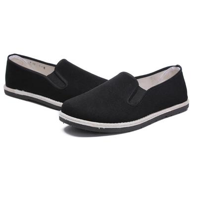 Low-top Flat-soled Old Beijing Cloth Shoes, Simple Solid-color Cloth Shoes, Casual One-pedal Lazy Round Canvas Shoes