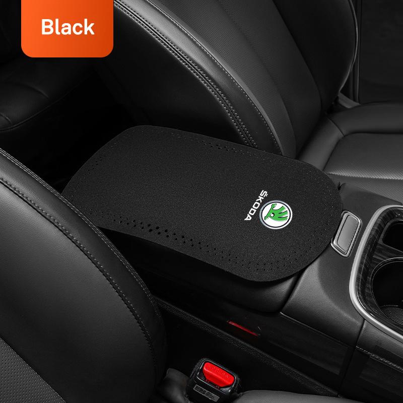 Car Interior Accessories Armrest Cushion Car Armrest Soft Pad Fur Mat For Skoda octavia fabia rapid yeti superb octavia A5 A7 fsjn24