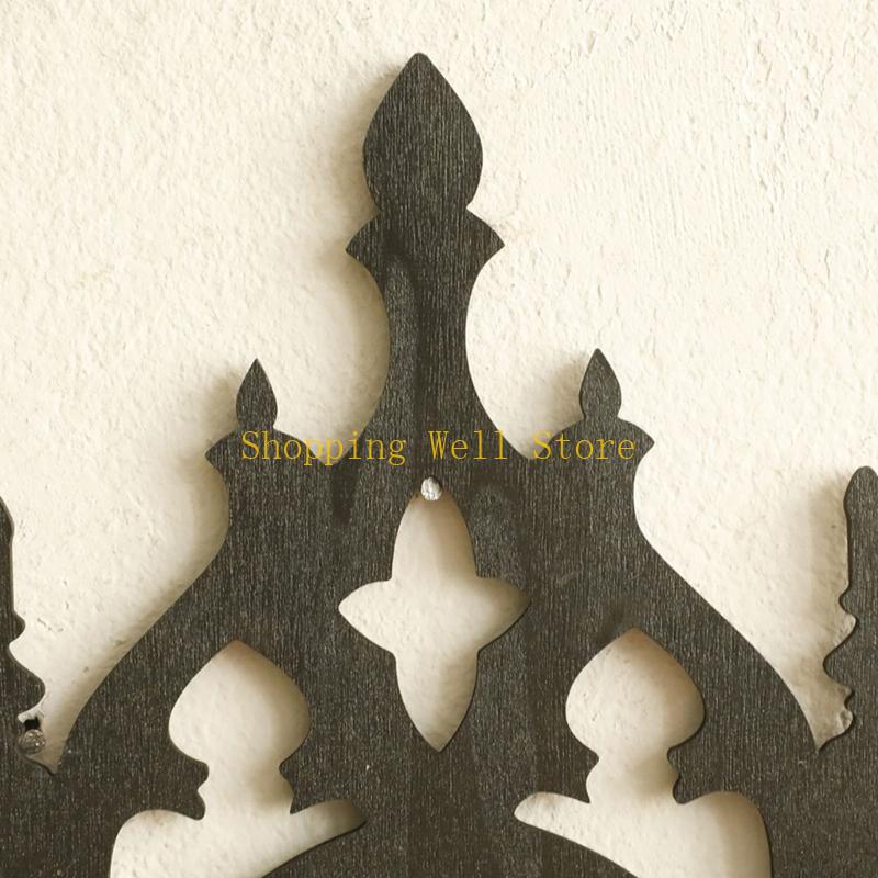 

KX4B Elegant Gothic Styles Wooden Wall Shelf Throne Design Decorative Hanging Storage Rack For Bedroom Living Room Decoration CN