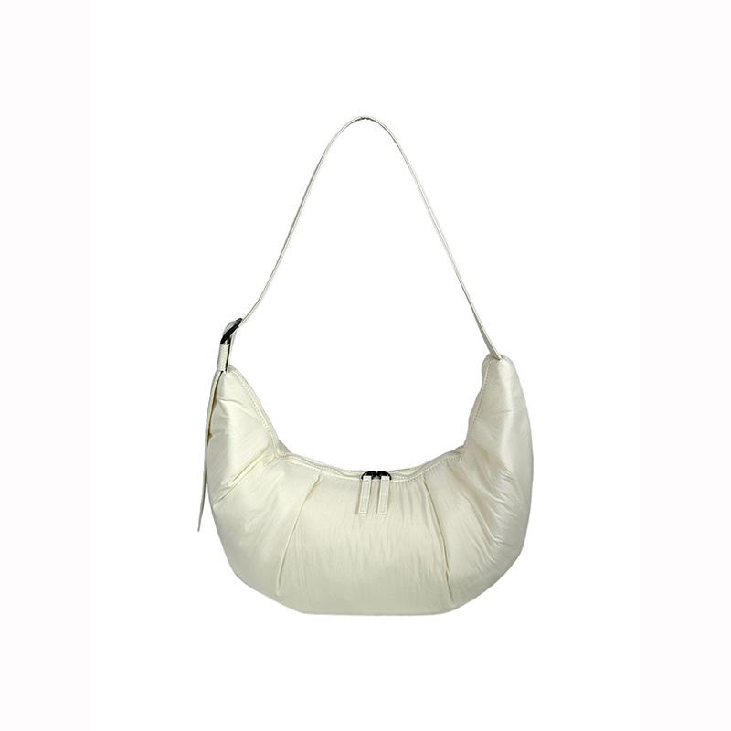 Korean retro pleated dumpling bag women's 2025 new large-capacity commuter croissant bag commuter shoulder messenger bag