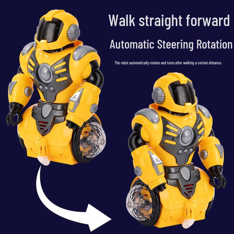 360° Rotating Electric Robot Toy with Lights & Music for Kids