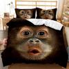Copripiumino Scimmia Testa di Gorilla Collezione Biancheria da Letto Bambini Ragazzi Copripiumino Cappello Rosso Animale Selvatico Copripiumino in Poliestere Dimensioni Queen Dimensioni Standard