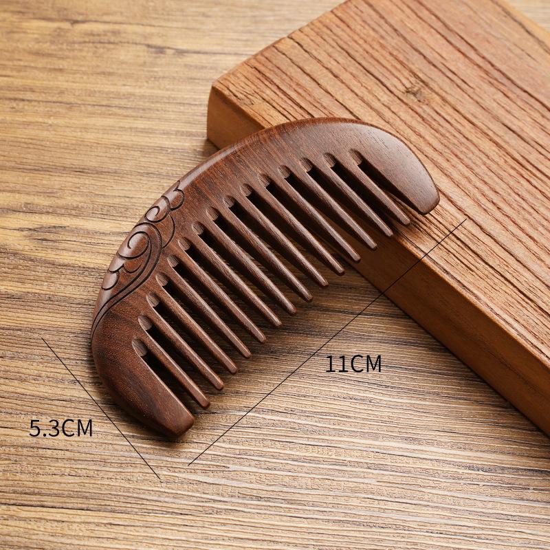 

Натуральный сандал черного золота, двухсторонняя расческа для массажа кожи головы и распутывания волос в форме полумесяца