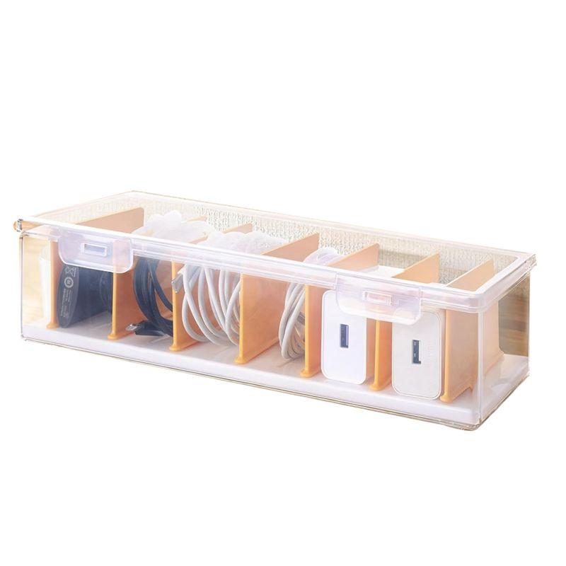 

M-Modern-Cable Organizer Box With Lid, Cable Cord Storage Organizer, Office Desk Organizers, Multifunctional