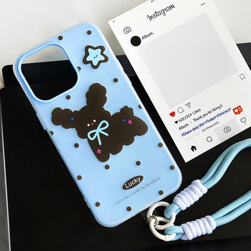 Zhitai Apple 16 Phone Case with Hand Strap, for iPhone 11-15, Cartoon Design, Perfect for iPhone 14 Pro Max, Jelly Skin Finish for Women.