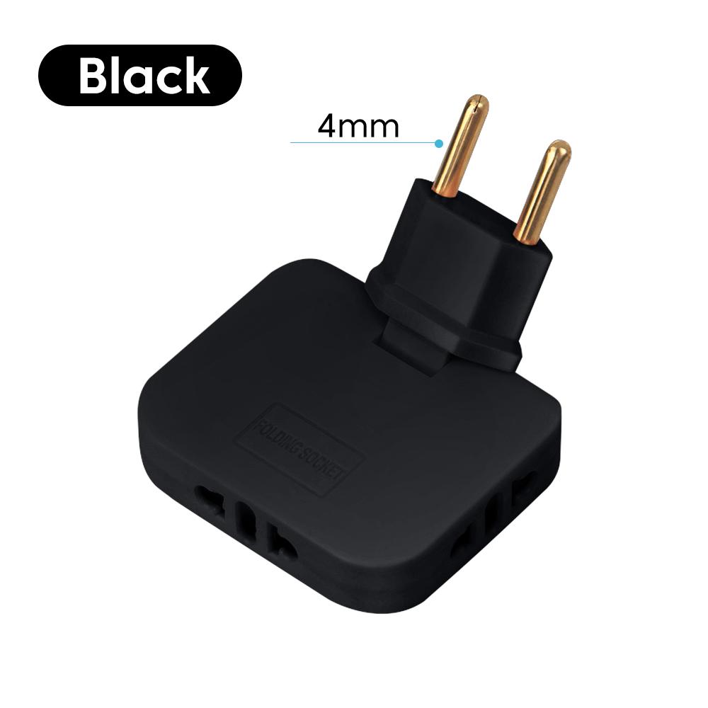 180° Rotatable Socket 3-in-1 EU Plug Converter 4.MM US To European Plug Power Adapter 4.8MM US To EU KR Electrical Socket Outlet