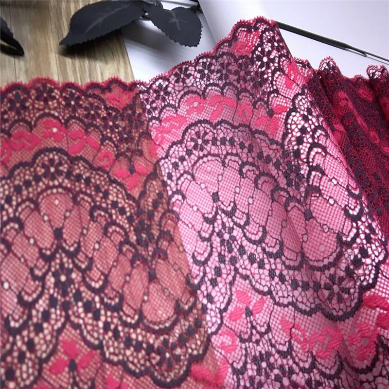 (2 Colors) Multicolor Stretch Lace, Spandex Mesh Lace Fabric for Lingerie, Bra, Underwear, Sewing & Crafting