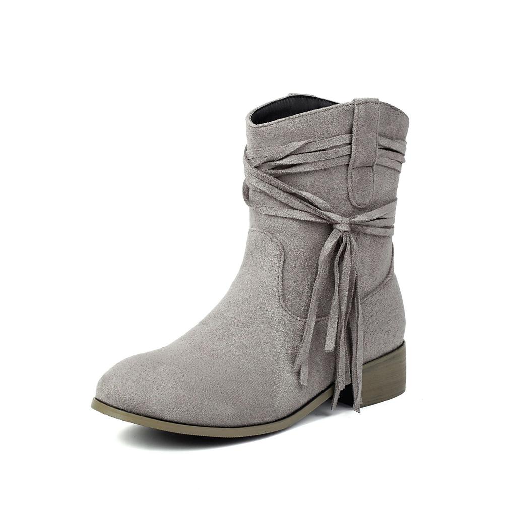 Women's Boots 2026 Autumn/Winter New Product Low Heel Suede Women's Casual Short Boots