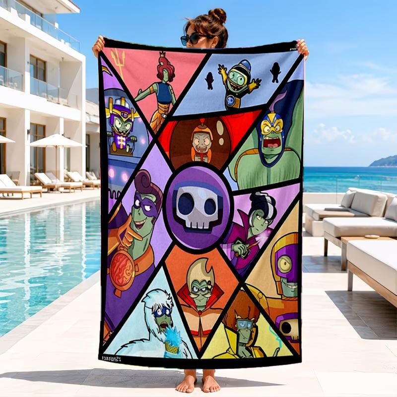 Vibrant Battle Zombies Beach Towel, Microfiber Beach Towel, Perfect For Pool, Beach, Travel, Home Decor Beach Party Fan Gifts