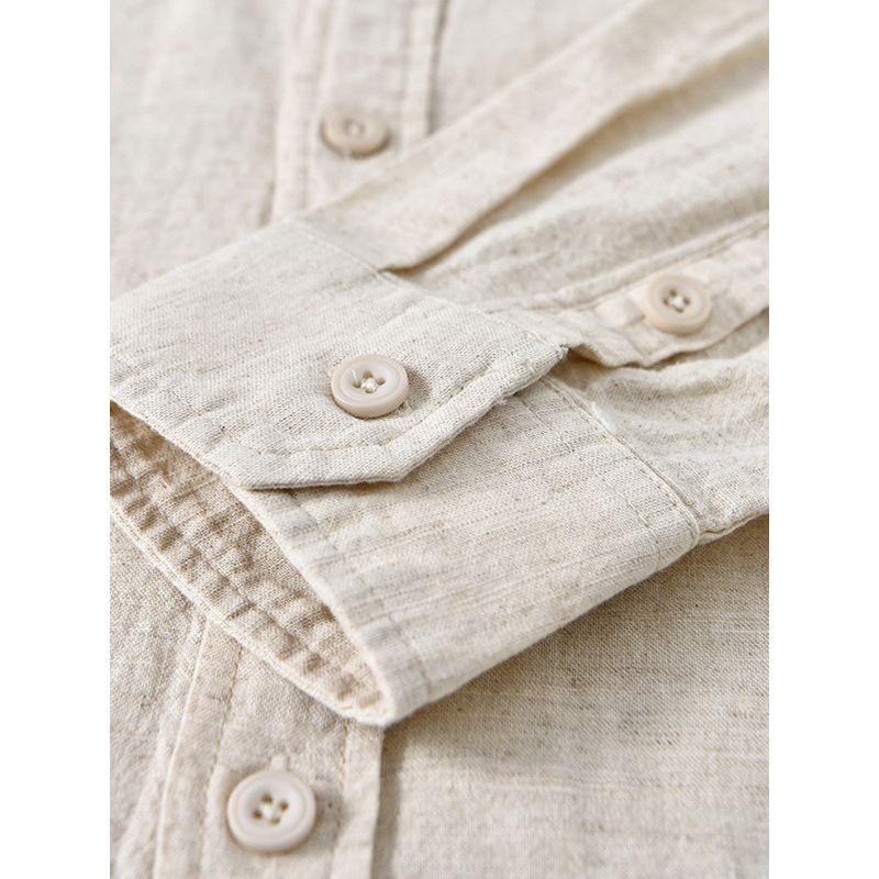 Spring Summer Japan fashion Retro Washed Cotton and Linen Long sleeve Shirts Men's Linen Casual Shirt Loose Breathable New Thin