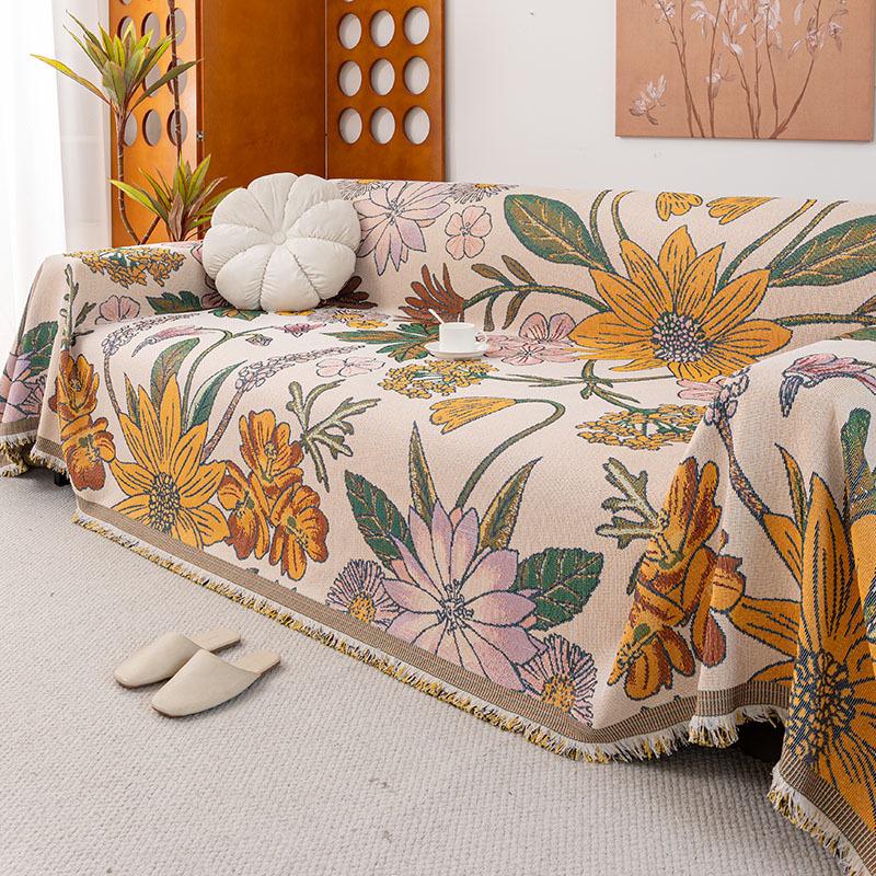 Funda Sofa Home Chenille Hawaii Flower Sofa Mat Throw Blankets  All-season Camping Picnic Cover Sofa Cover