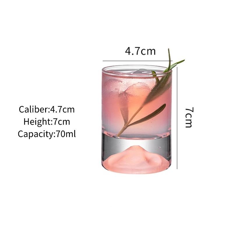 Mount Shot Glass Pink Cocktail Glass Set Mountain-View Glass Cups One-Sip Shot Glasses Cup 70ml Small Wine Glass Liqueur Cups 70-120ml