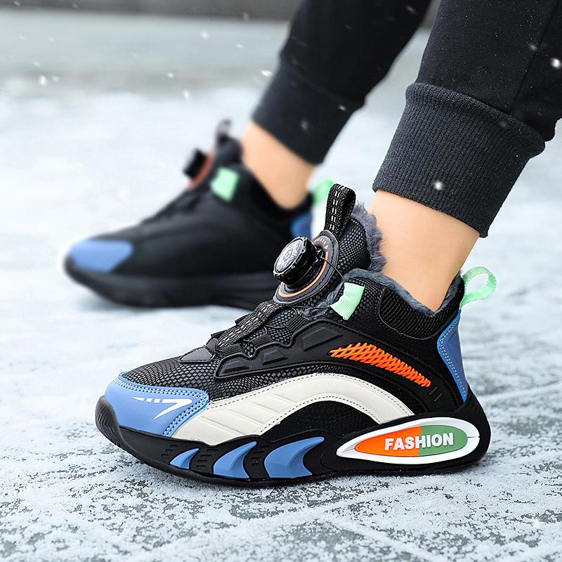 Winter Children Anti Slip Wear Resistant Velvet Warm Cotton Shoes Sports Leisure Sneakers Snow Boots for Kids