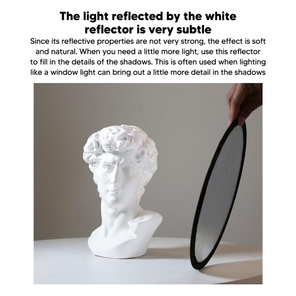 Silver White 2 In1 Reflector Portable Round Photography Light Reflector for Live Lighting