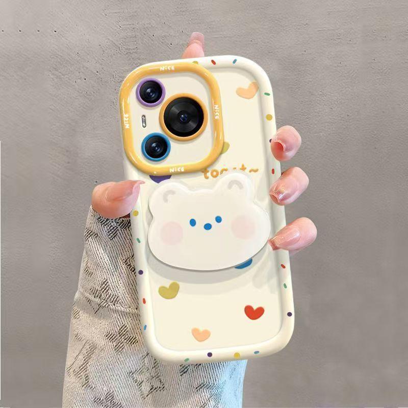 Bear bracket is suitable for Huawei MATE60pro/50 mobile phone case pura70pro lanyard nova12pro.