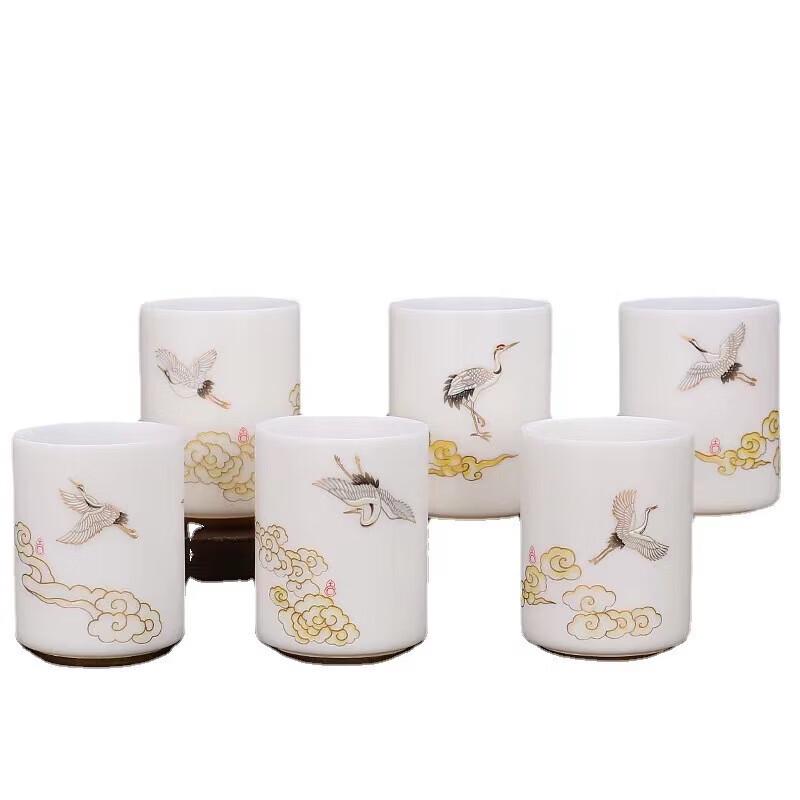 Chaxun Mutton Fat Jade Painted Porcelain Teacup