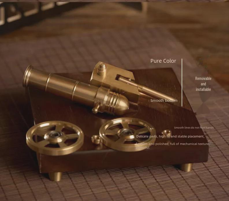 Miniature Pure Brass Italian Cannon Model - Home Office Desktop Decoration Ornaments - Trendy Creative Gift
