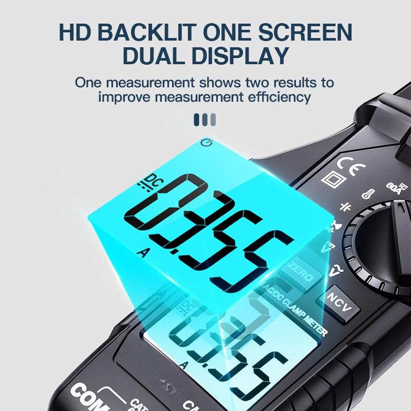 Clamp Multimeter High Precision Digital Clamp Meter Temperature Measure On-Off Beeping Smart Anti-Burn Meter