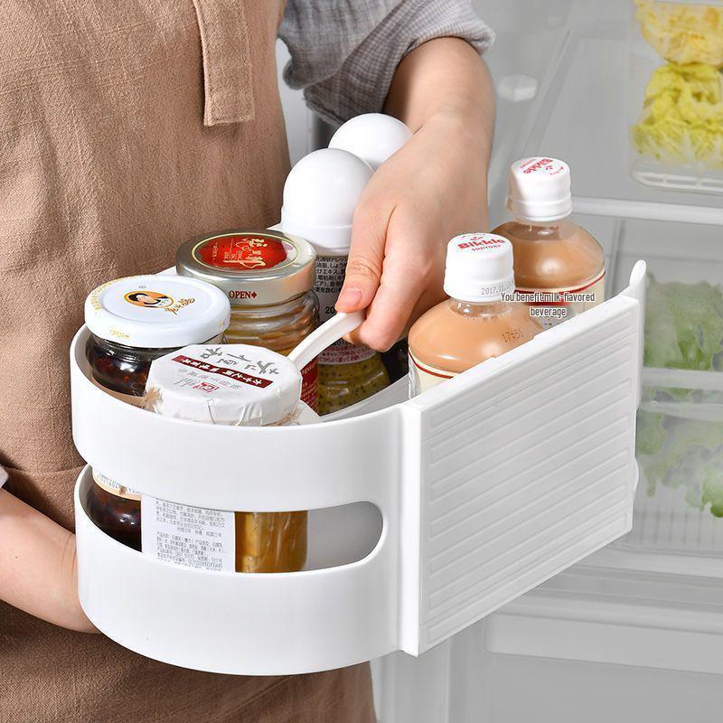 Rotatable Kitchen Corner Storage Rack for Seasonings and Condiments