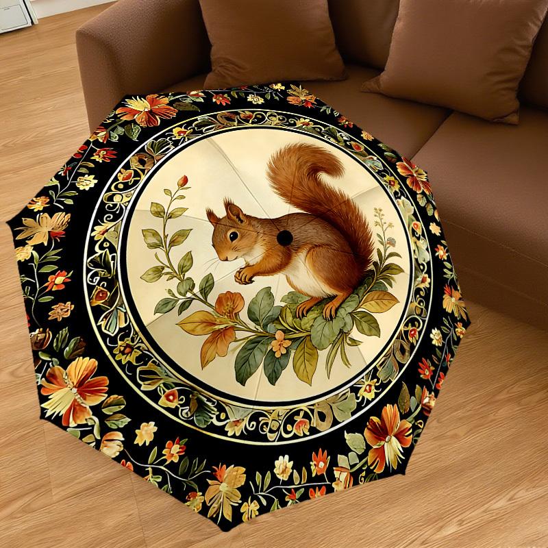 1PC Squirrel Flowers Umbrella-8-Rib Reinforced, Automatic Open, Lightweight & Durable, Cute Fashion Accessory for Outdoor-K1315