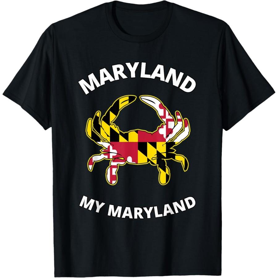 Maryland My MD State Flag Crab Anthem Song Baltimore Banner T-Shirt