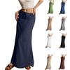 New Loose Solid Color Drawstring Elastic Waist Women's Skirt Spring Summer Casual Long Skirts Fashion Elegant Ladies Simple Sweet Office Clothing