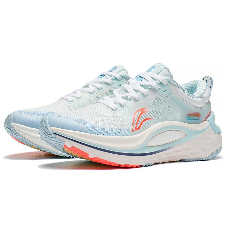 New LiNing Furious Rider 6.0 Lightweight Coverage Low Top Running Shoes Women's White Blue ARZS002-8