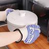 A Pair Double Layer Cotton BBQ Grilling Gloves Oven Microwave Heat Insulation Flame Retardant Baking Camping Barbecue Gloves