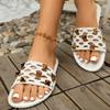 Women Slippers Round Toe Casual Flat Slippers Beach Summer New Luxury Sandals Flip Flops Fashion Walking Open Toe Slides Women