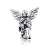 WOSTU 925 Sterling Silver Rainbow Moonstone Beads Heart Charms Angel Guard Pendant Fit Original Bracelet DIY Neckalce