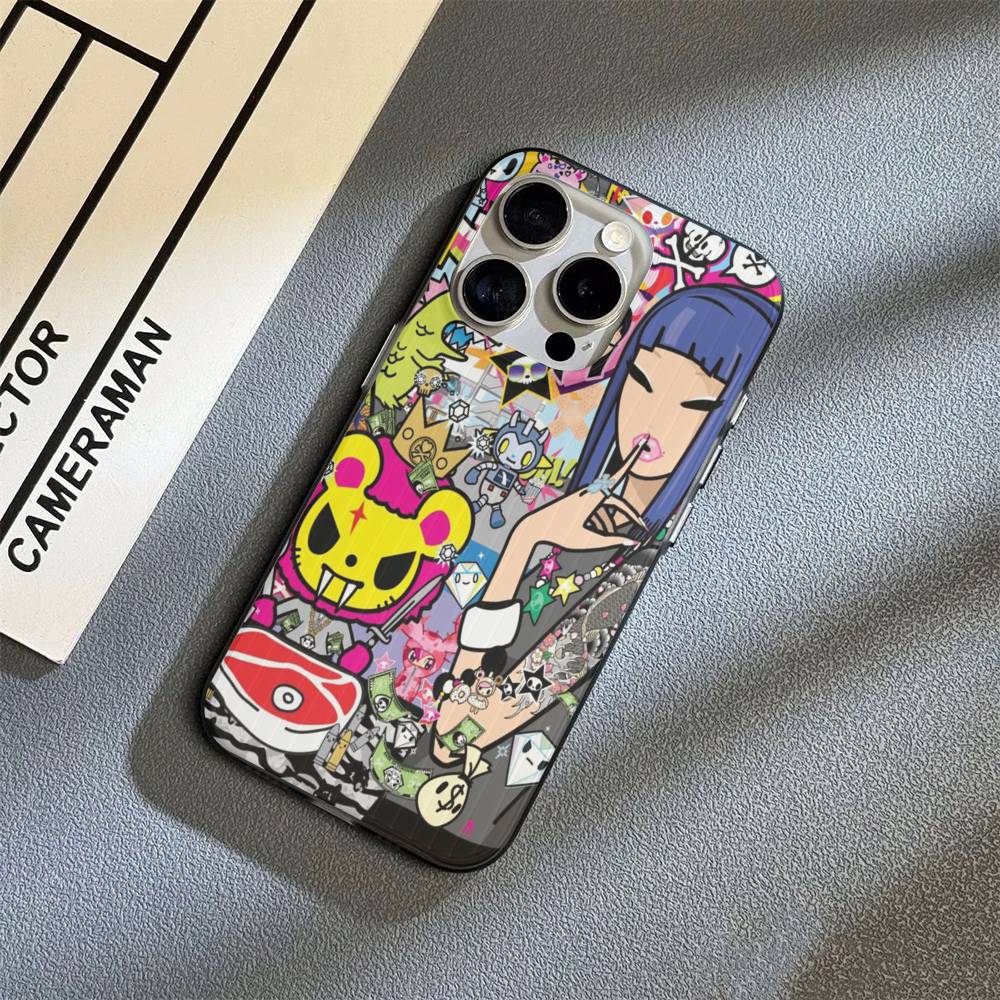 Japan Tokidoki Phone Case For IPhone 17 16 15 14 13 12 11 Corrugated Frosted Soft Cover Anti-Slip