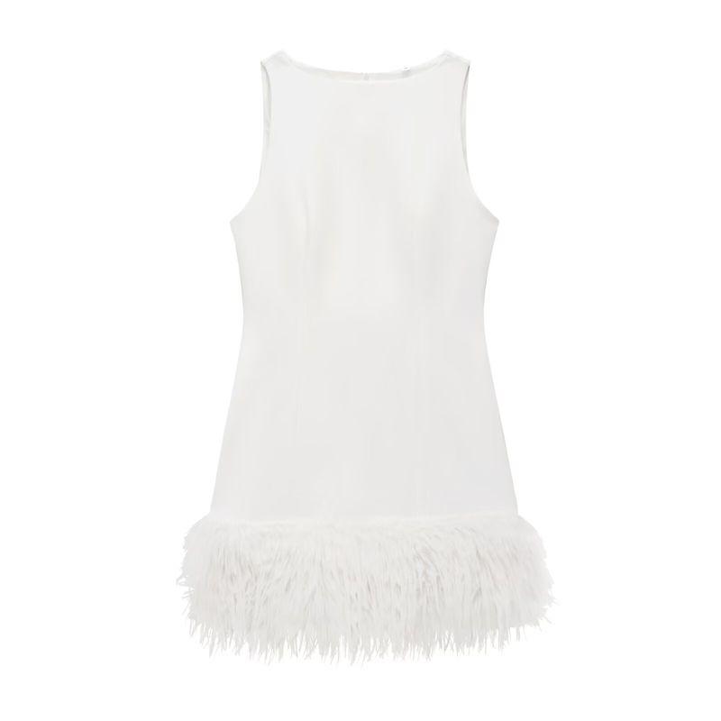 Kaslead New Arrival Women's Clothing Fashion Style Fashion Silm Feather Decoration Dress 4772227