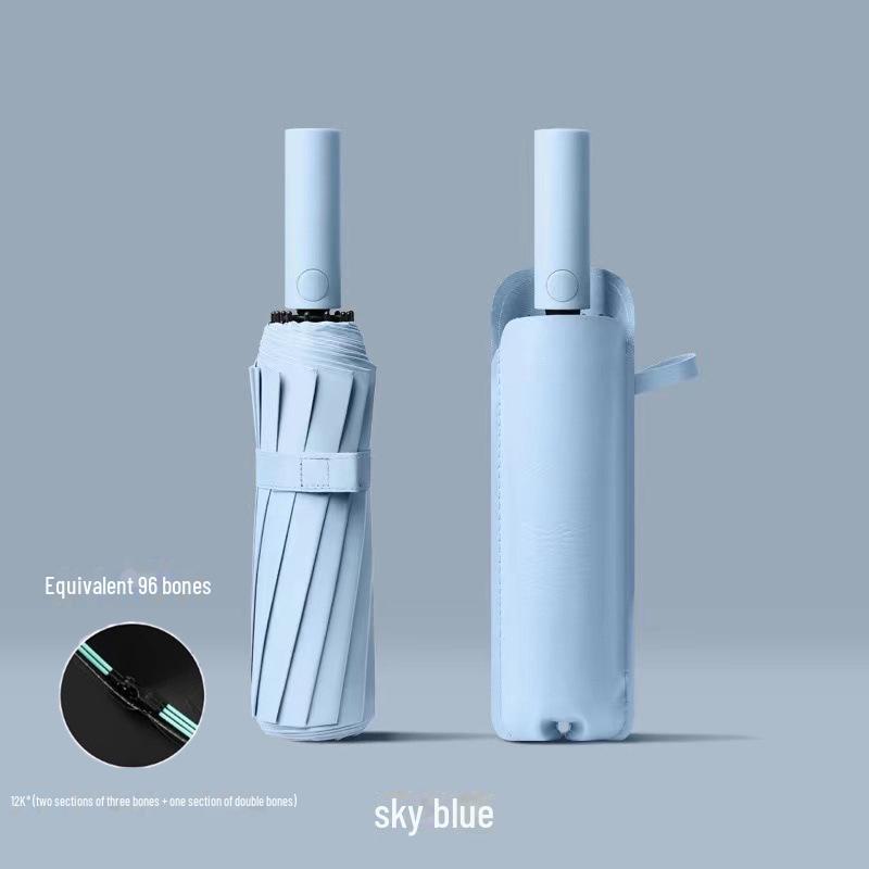 24-Rib Automatic Folding Women's UV Protection Sunshade Umbrella