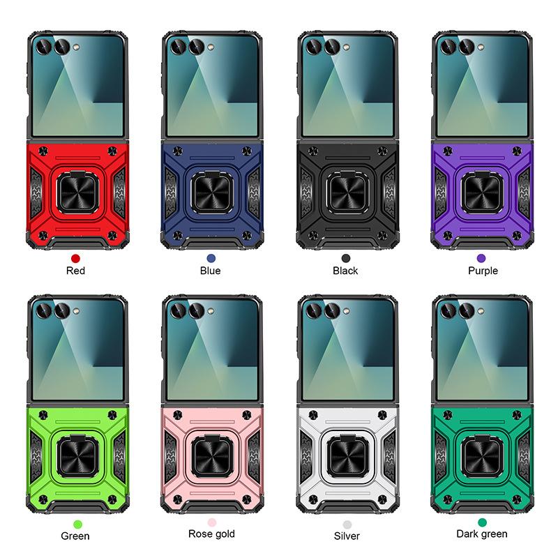 Applicable To Samsung Zflip1 Folding Mobile Phone Case Magnetic Ring 2-in-1 Hot-selling Case Z Flip1