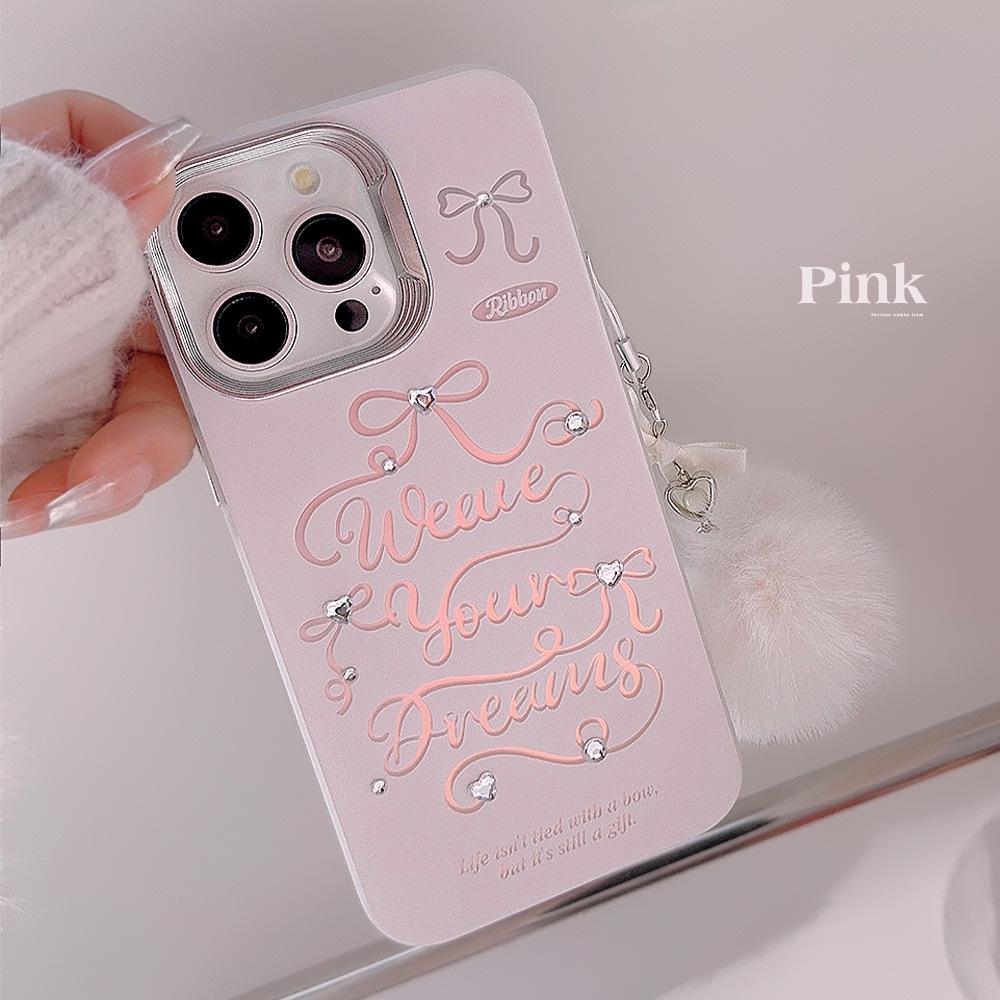 Adesivo Fai da Te Fiocco Rosa Adatto per Iphone15 Laser 14Pro Max Custodia per Telefono Cellulare Apple 16 Cordino 12