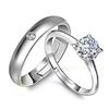 2pcs 925 Silver Couple Rings Zircom For Women Man Exquisite Student Girlfriend Silver Jewelry Accessories Wedding