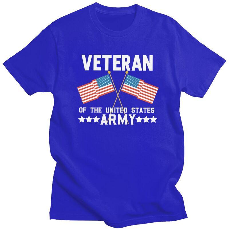 Custom Fashion American Flag US Army Veteran T Shirts Men ShortSleeve Tshirt Casual Tee 100 Cotton Slim Fit Tshirt Merch