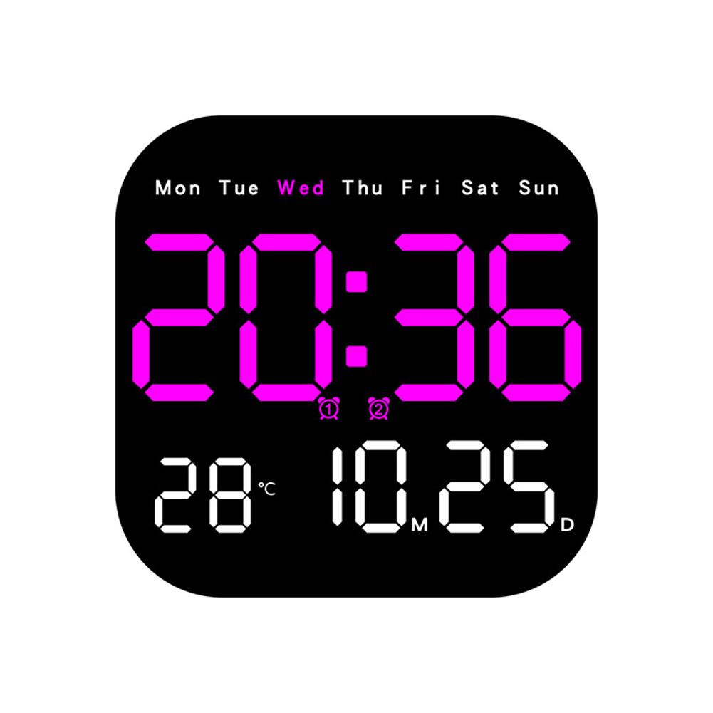 7" Digital Wall Clock With Date Day Of Week LED Wall Clock For Living Room Office Bedroom Decor LED Digital Alarm Clock
