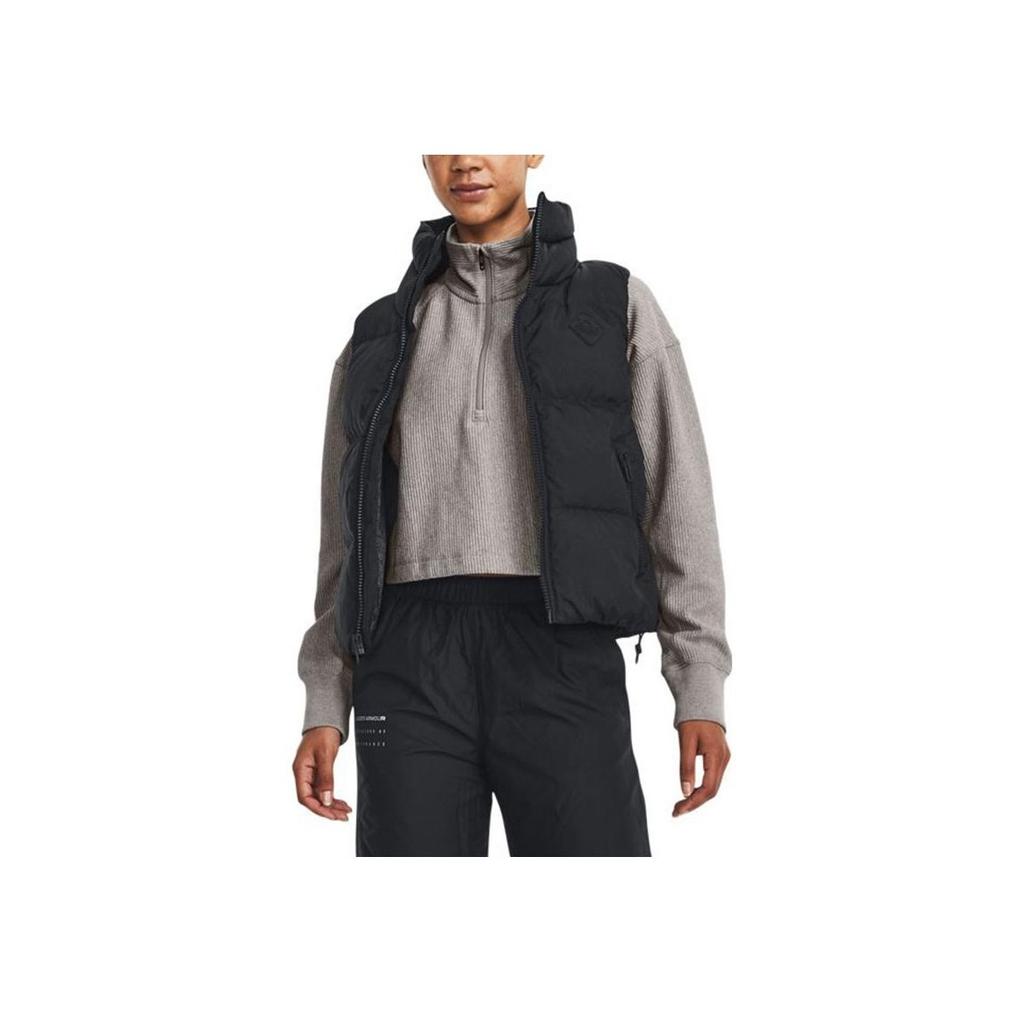 Under Armour ColdGear® Infrared Solid Color Stand Collar Sports Down Vest Women Vests Black 1381660-001