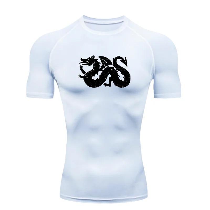 High Elasticity Men Sports T-shirt Training Gym Jogging Running Workout Compression Rashgard Tops Short Sleeve Sweat Absorbing Tight Fit