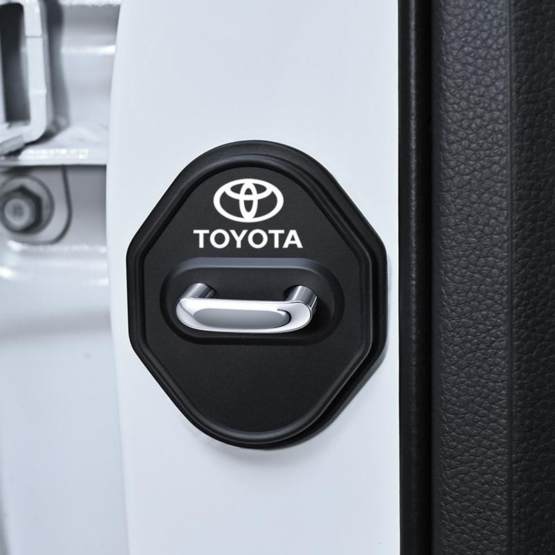 4Pcs Silicone Car Door Lock Cover Protector Sticker Cushion Dustproof Cover for Toyota Corolla Camry RAV4 Avalon Accessories
