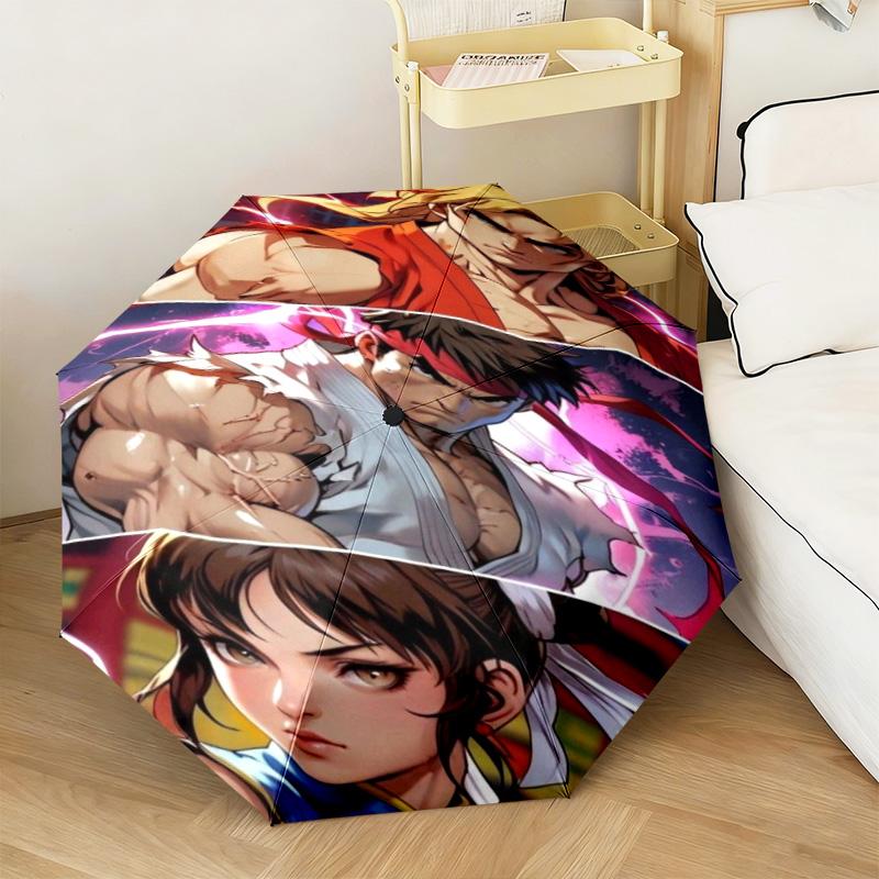 Street Fighter Ii Characters Automatic Umbrella - Suitable Travel Portable Umbrella Outdoor sun shading umbrella Suitable For All Seasons