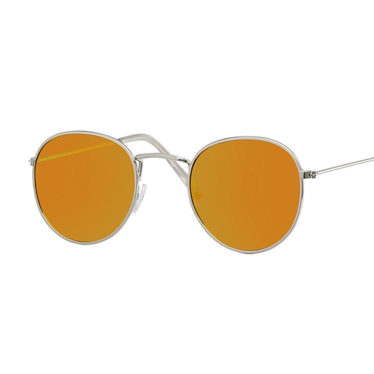 

Classic Compact Frame Round Sunglasses Woman/Man Designer Alloy Mirror Sun Glasses Female Male Vintage Modis Oculos