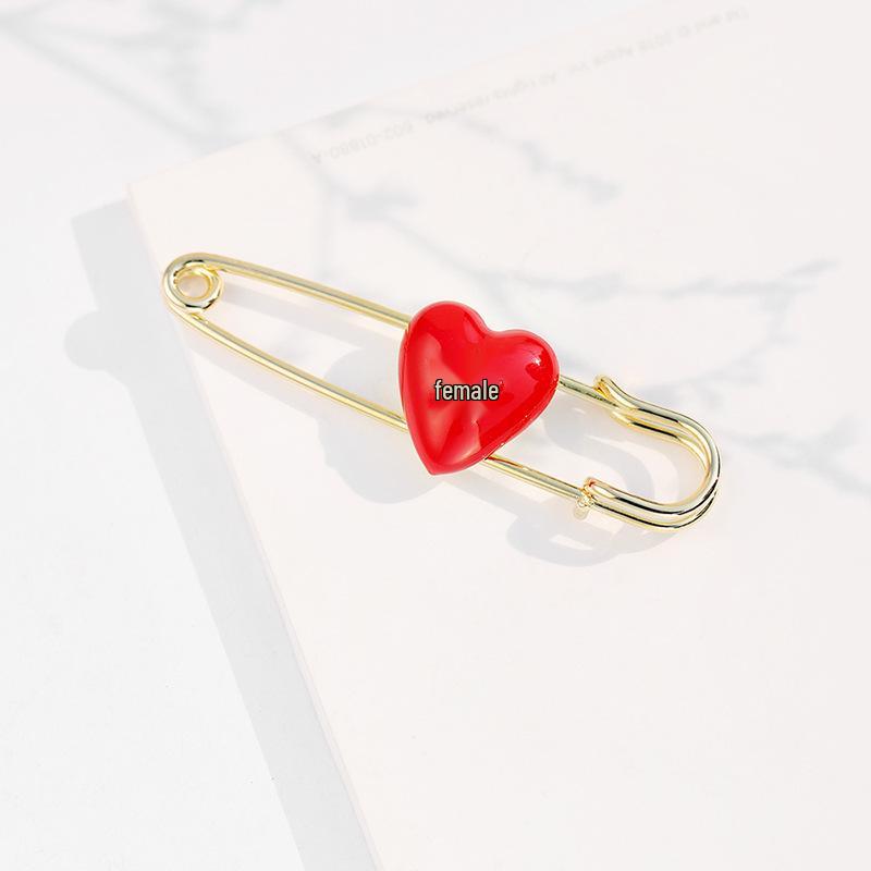 Bo Xin Yun 2020 Luxury Red Heart Women s Anti-Exposure Brooch