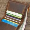 Bifold Design Men Genuine Leather Wallet Retro Male Purse Handmade Wallet  Outdoor