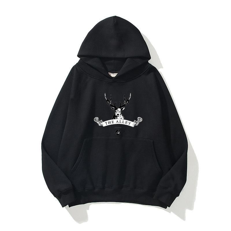 Christams Deer Pattern Print Hoodies Spring Autumn Men Casual Single Layer Sportwear Tops