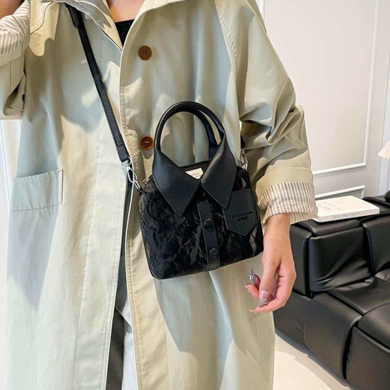 Women's Korean Style Casual Shirt with Solid Color and Single Shoulder Crossbody Handbag – 2025 Fashion Trend