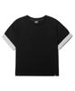 Peideu Pd Basic Roll-Up Crop Short Sleeve Tee Black