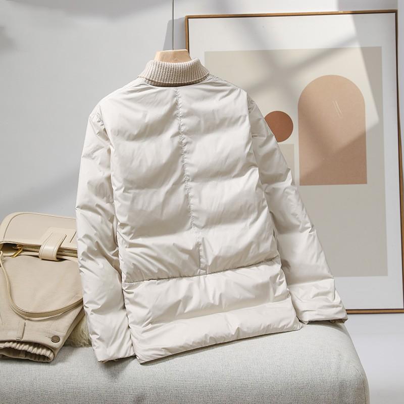 Women's autumn and winter new collarless liner with coat light down jacket women's short slim and thin coat
